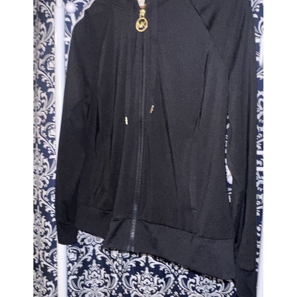 Michael Kors Women's Logo Tape Zip-Up Hoodie/Jacket Black Medium - Picture 4 of 9